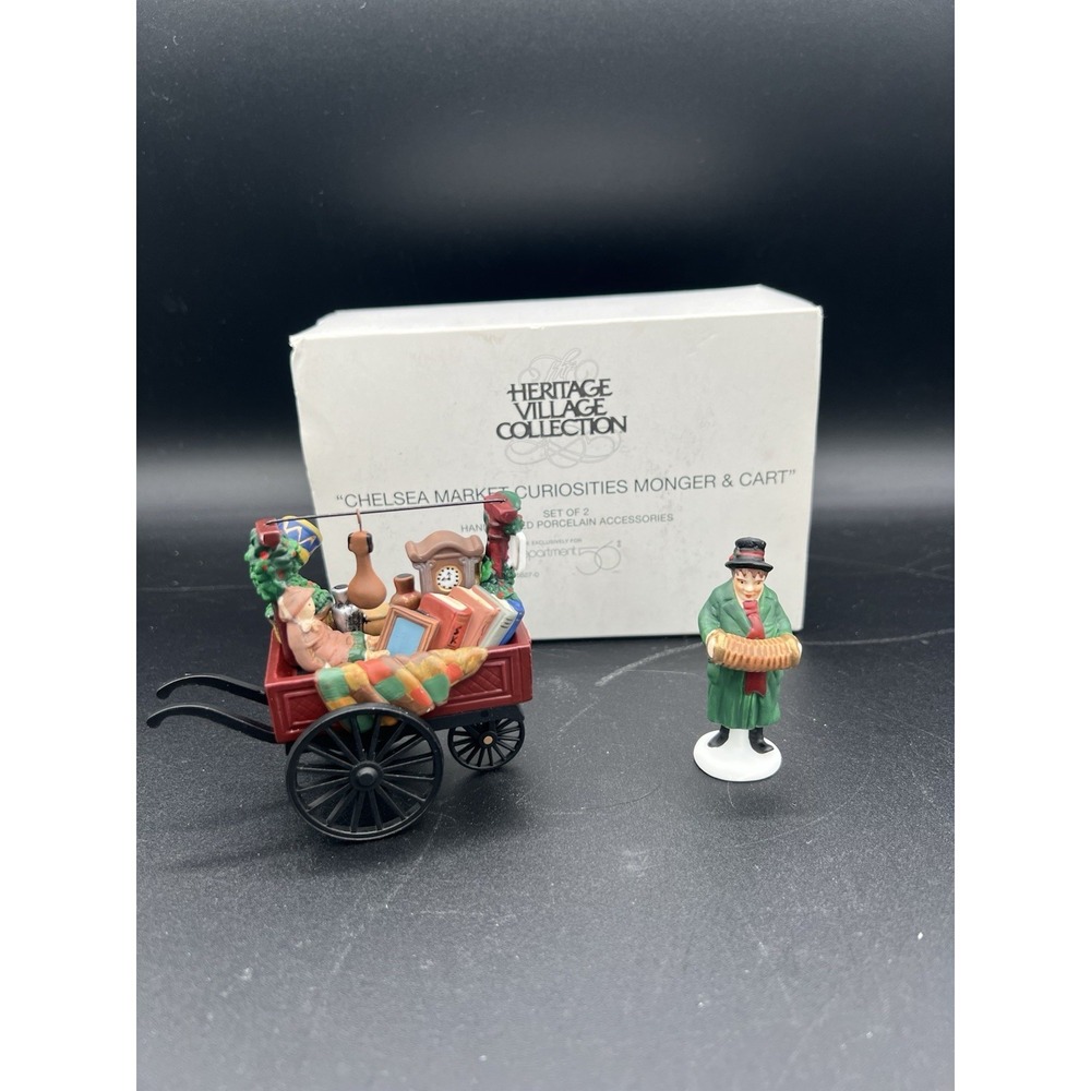🏘️🧺 Dept. 56 Heritage Village "Chelsea Market Curiosities Monger & Cart" #5827